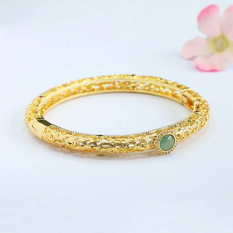 Pulsera de la suerte de cobre y jade con diseño de nubes y Buddha Stones, 60 mm (2,36 pulgadas) - image 11