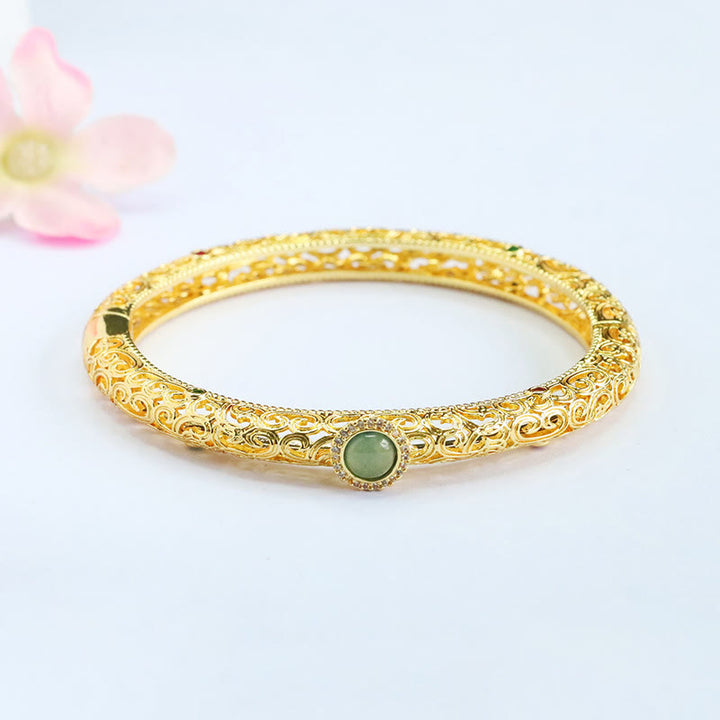 Pulsera de la suerte de cobre y jade con diseño de nubes y Buddha Stones, 60 mm (2,36 pulgadas) - image 8