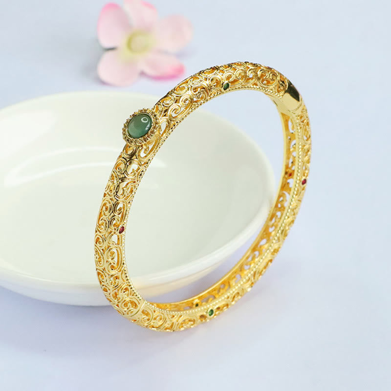 Pulsera de la suerte de cobre y jade con diseño de nubes y Buddha Stones, 60 mm (2,36 pulgadas) - image 12