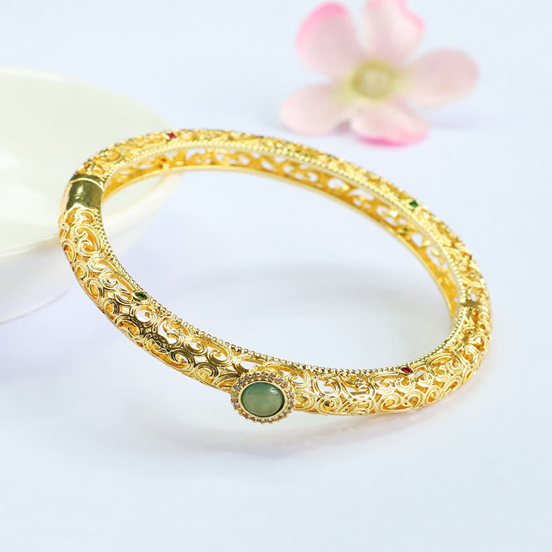 Pulsera de la suerte de cobre y jade con diseño de nubes y Buddha Stones, 60 mm (2,36 pulgadas) - image 10