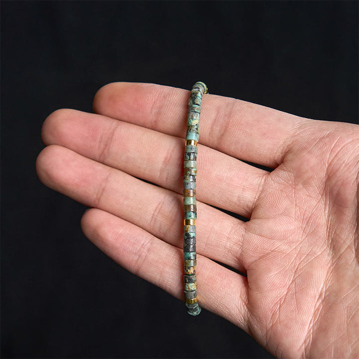 Pulsera de cuentas espaciadoras purificadoras de turquesa con Buddha Stones