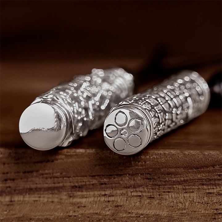 Buddha Stones Collar con colgante de equilibrio con diseño de dragón y personaje de cobre Fu - image 12