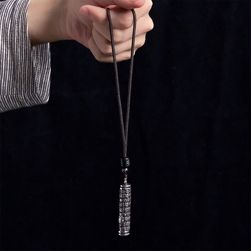 Buddha Stones Collar con colgante de equilibrio con diseño de dragón y personaje de cobre Fu - image 8