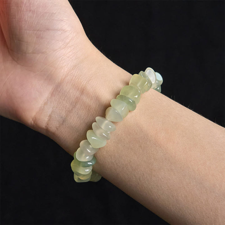 Pulsera de la paz con bloques irregulares de peridoto natural de Buddha Stones