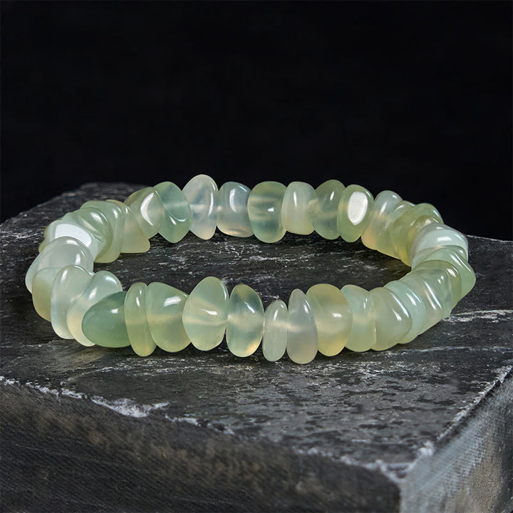 Pulsera de la paz con bloques irregulares de peridoto natural de Buddha Stones