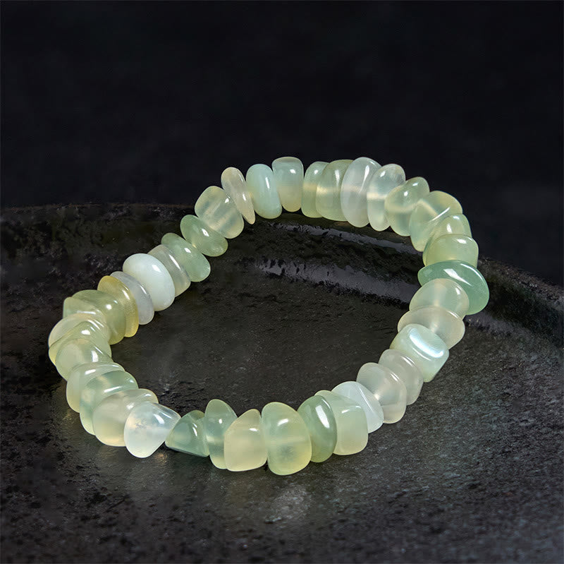 Pulsera de la paz con bloques irregulares de peridoto natural de Buddha Stones