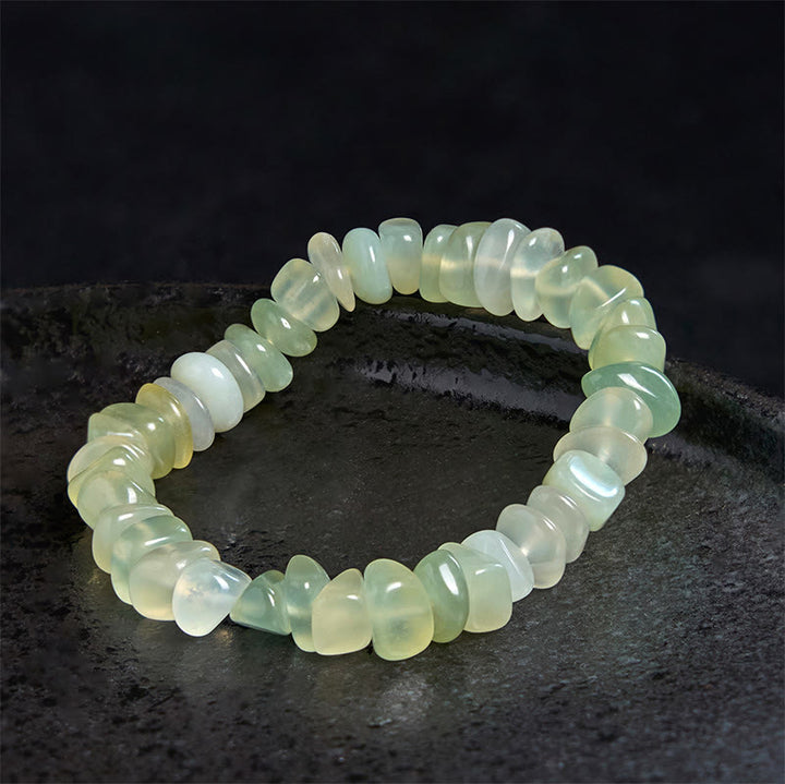 Pulsera de la paz con bloques irregulares de peridoto natural de Buddha Stones