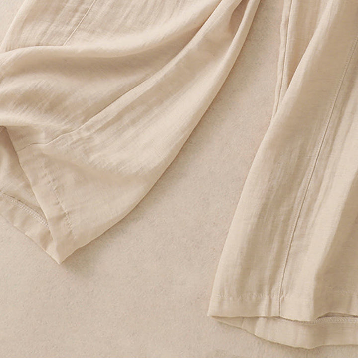 Pantalones anchos con bolsillos y diseño de verano con cordón ajustable de Buddha Stones para mujer - image 12