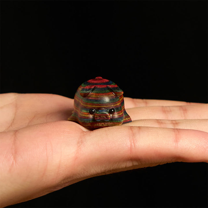 2 mini Buddha Stones talladas con forma de cerdo de eucalipto arcoíris, decoración positiva - image 2