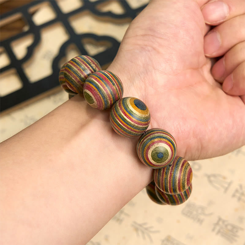 Pulsera de equilibrio de eucalipto arcoíris colorido con Buddha Stones - image 5