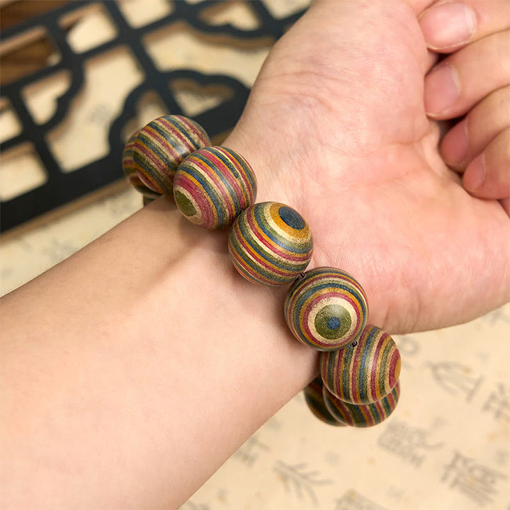 Pulsera de equilibrio de eucalipto arcoíris colorido con Buddha Stones - image 5