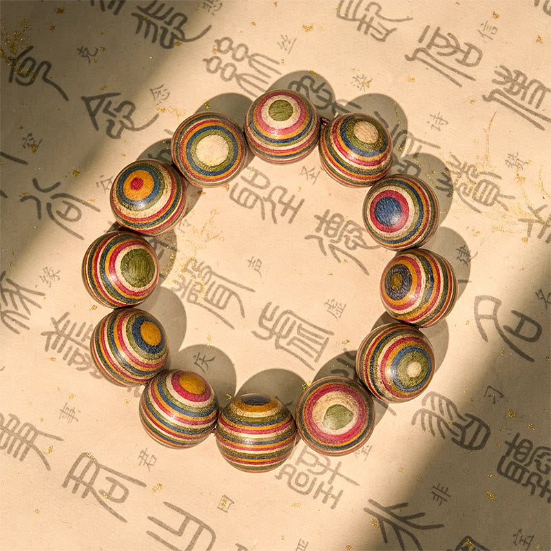 Pulsera de equilibrio de eucalipto arcoíris colorido con Buddha Stones - 20 mm (circunferencia de la muñeca 16-18 cm) - image 1