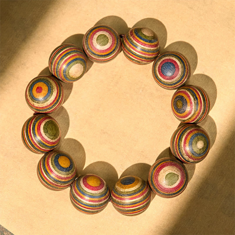 Pulsera de equilibrio de eucalipto arcoíris colorido con Buddha Stones - image 2