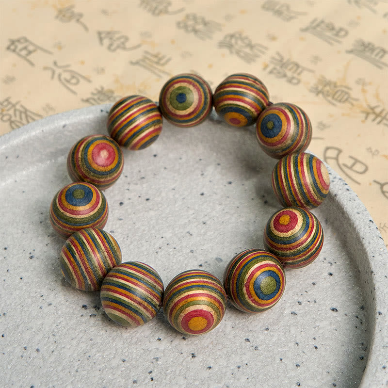 Pulsera de equilibrio de eucalipto arcoíris colorido con Buddha Stones - image 6