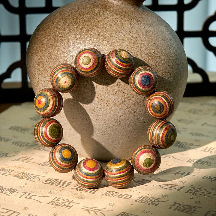 Pulsera de equilibrio de eucalipto arcoíris colorido con Buddha Stones - image 3