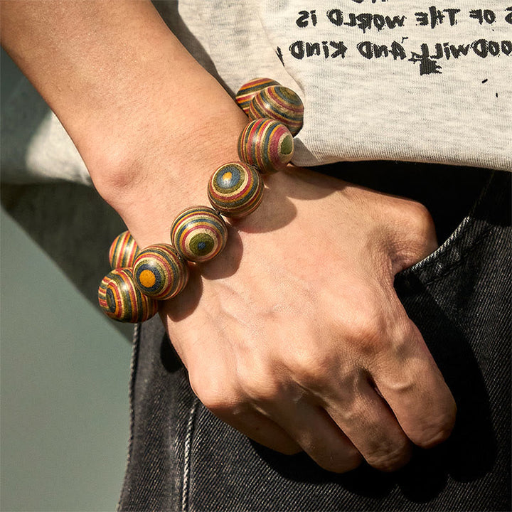 Pulsera de equilibrio de eucalipto arcoíris colorido con Buddha Stones - image 4