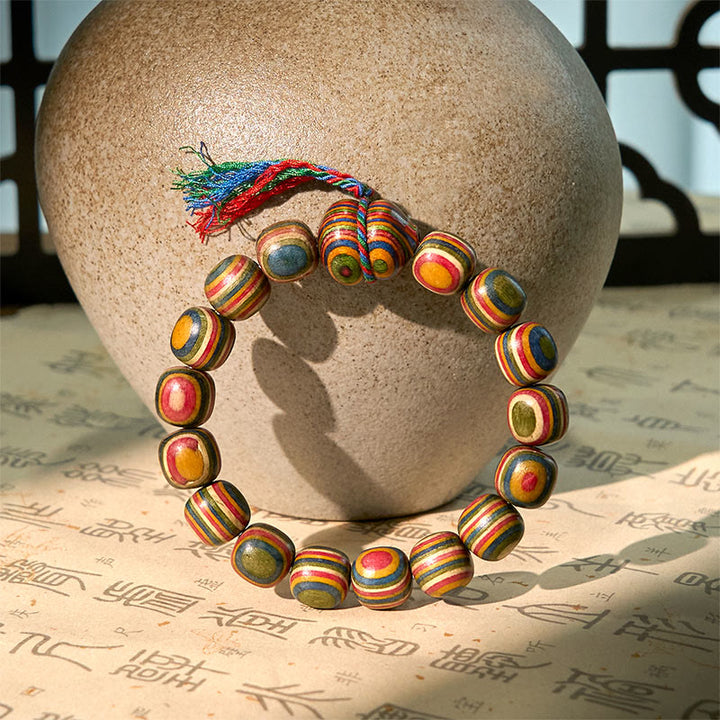 Pulsera positiva de calabaza de eucalipto arcoíris colorida con Buddha Stones - image 3