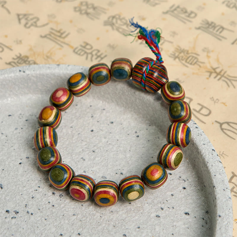 Pulsera positiva de calabaza de eucalipto arcoíris colorida con Buddha Stones - image 6