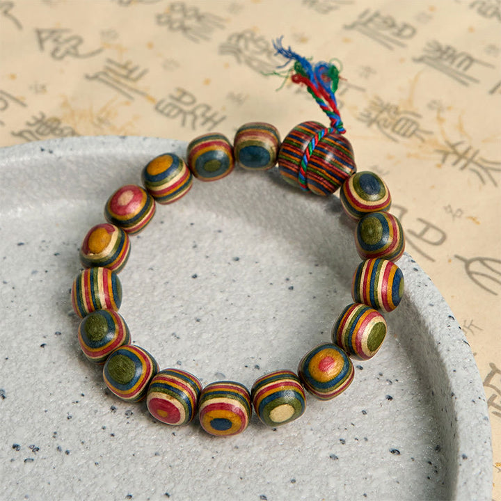 Pulsera positiva de calabaza de eucalipto arcoíris colorida con Buddha Stones - image 6