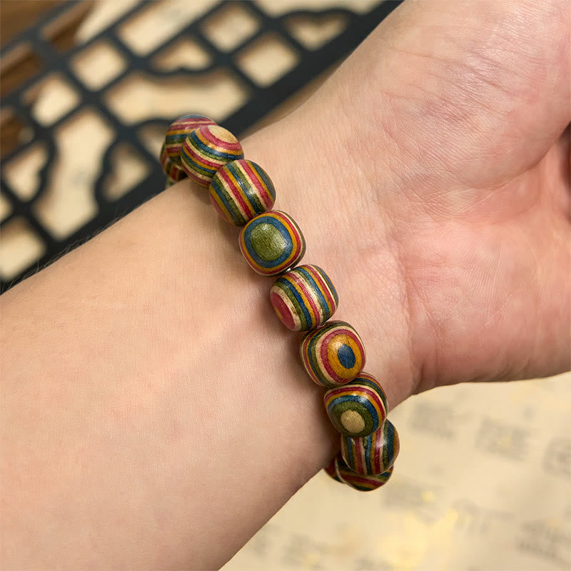 Pulsera positiva de calabaza de eucalipto arcoíris colorida con Buddha Stones - image 5