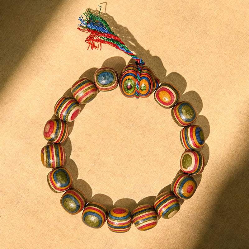 Pulsera positiva de calabaza de eucalipto arcoíris colorida con Buddha Stones - image 2