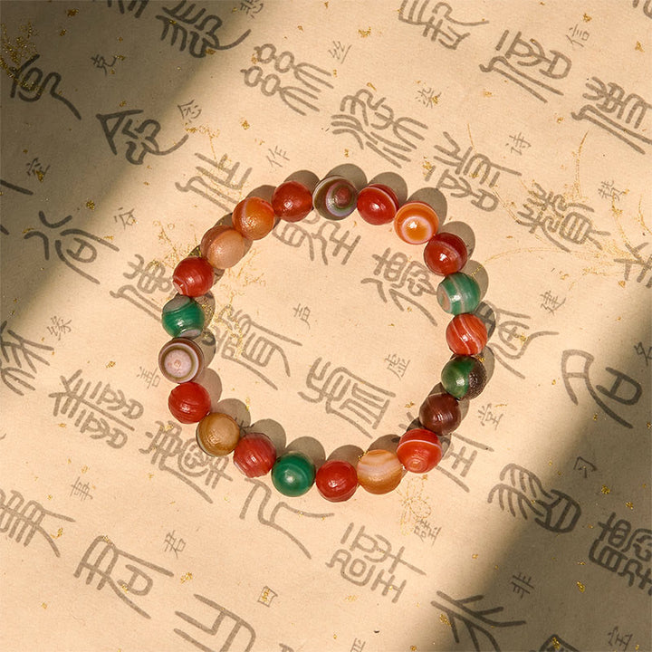 Pulsera de confianza de ágata Alashan natural de Buddha Stones