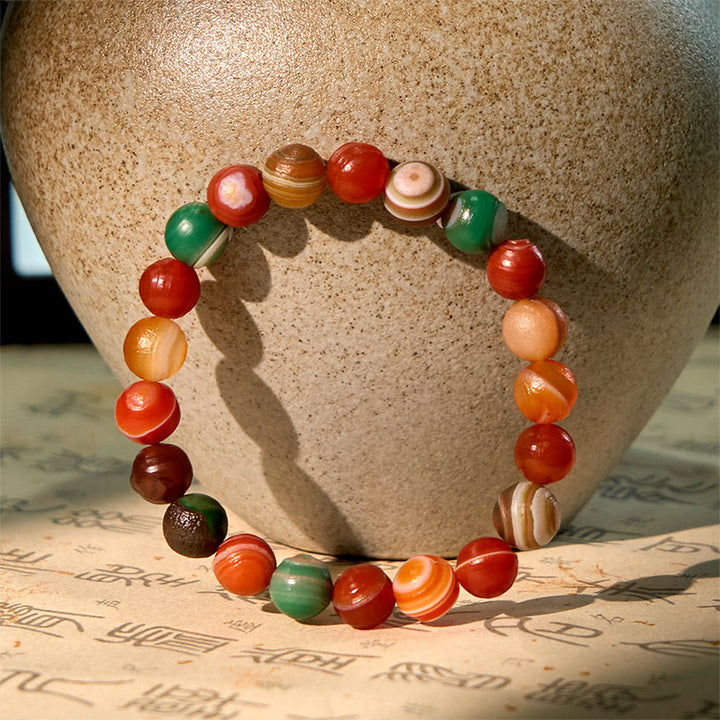 Pulsera de confianza de ágata Alashan natural de Buddha Stones