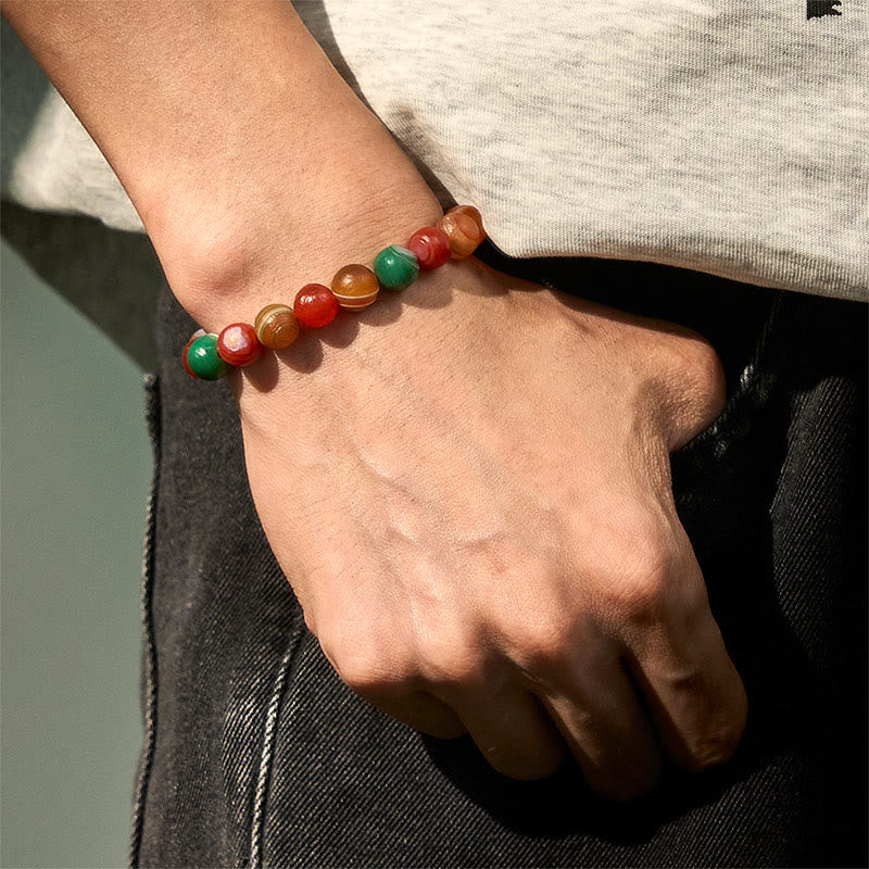 Pulsera de confianza de ágata Alashan natural de Buddha Stones
