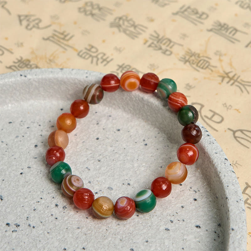 Pulsera de confianza de ágata Alashan natural de Buddha Stones