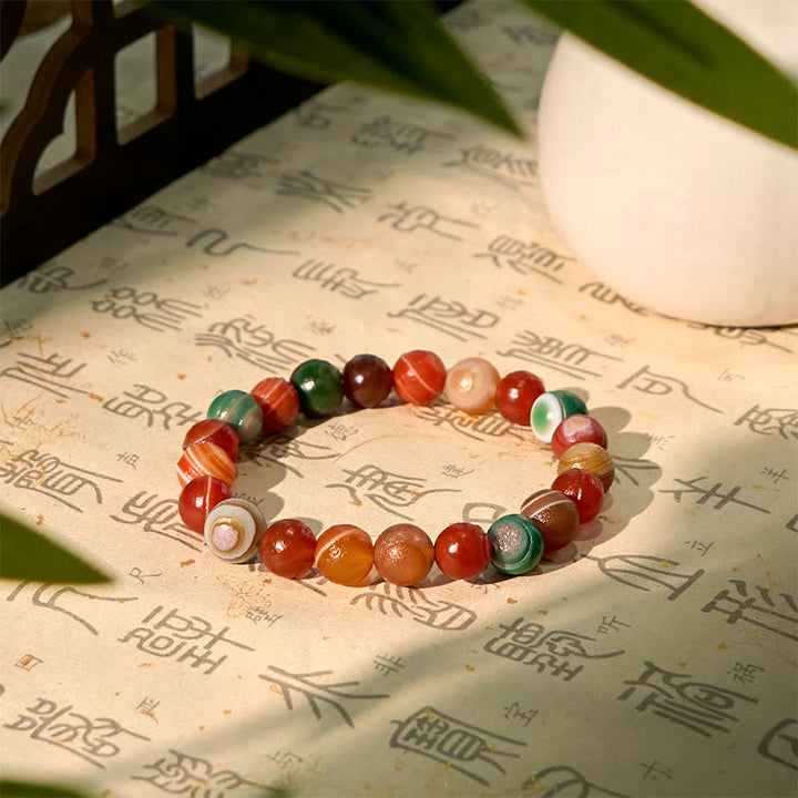 Pulsera de confianza de ágata Alashan natural de Buddha Stones