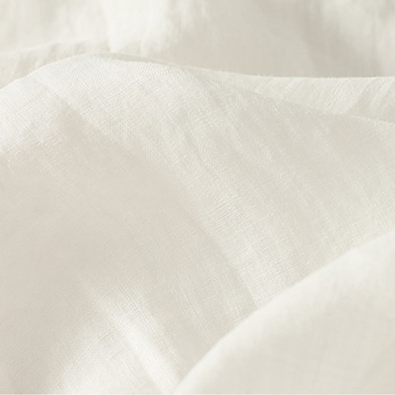 Camiseta de lino y algodón para mujer, de manga corta, con bordado informal de Buddha Stones y corazón rojo - image 7