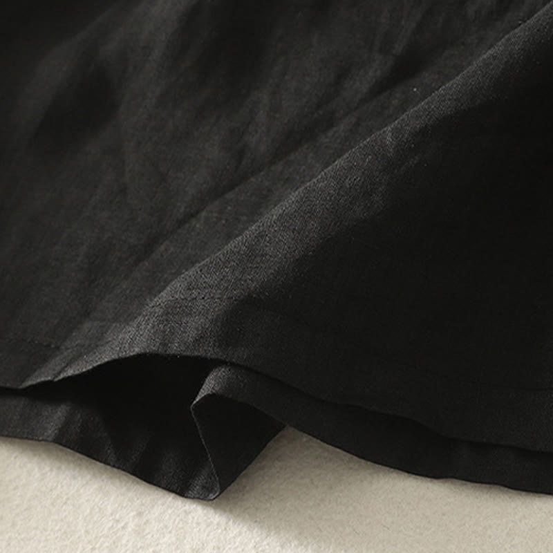 Camiseta de lino y algodón para mujer, de manga corta, con bordado informal de Buddha Stones y corazón rojo - image 17