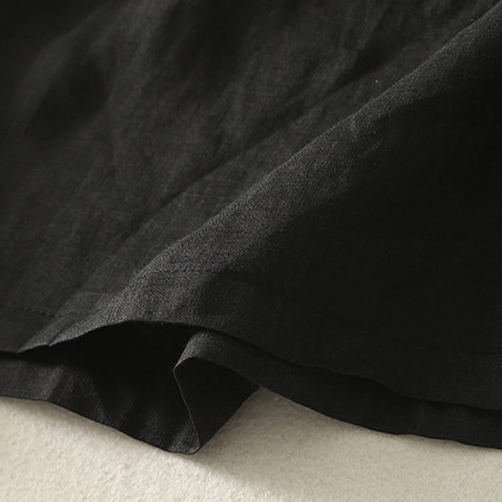 Camiseta de lino y algodón para mujer, de manga corta, con bordado informal de Buddha Stones y corazón rojo - image 17