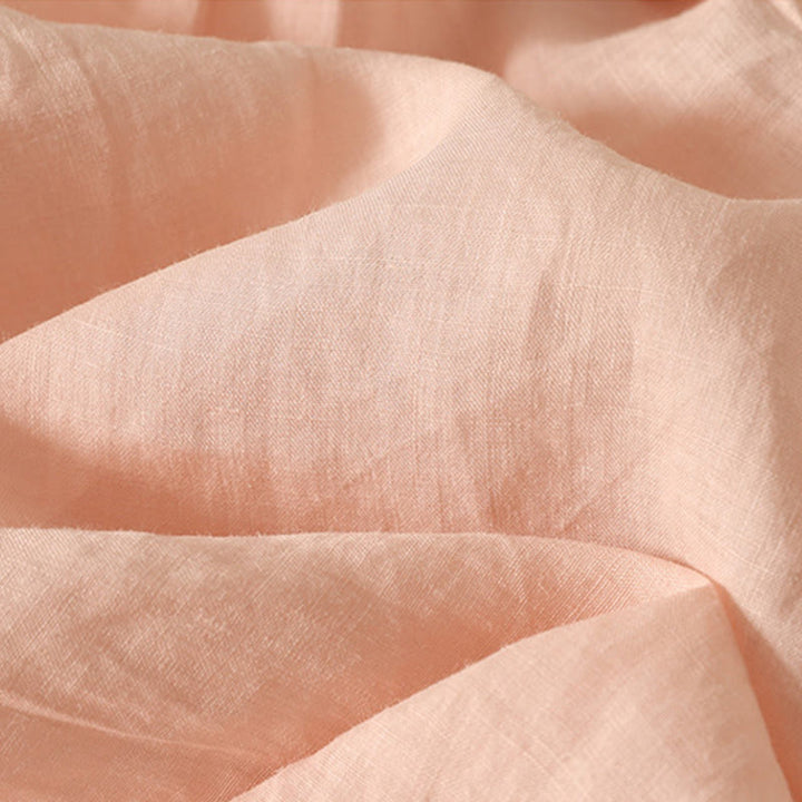 Camiseta de lino y algodón para mujer, de manga corta, con bordado informal de Buddha Stones y corazón rojo - image 2