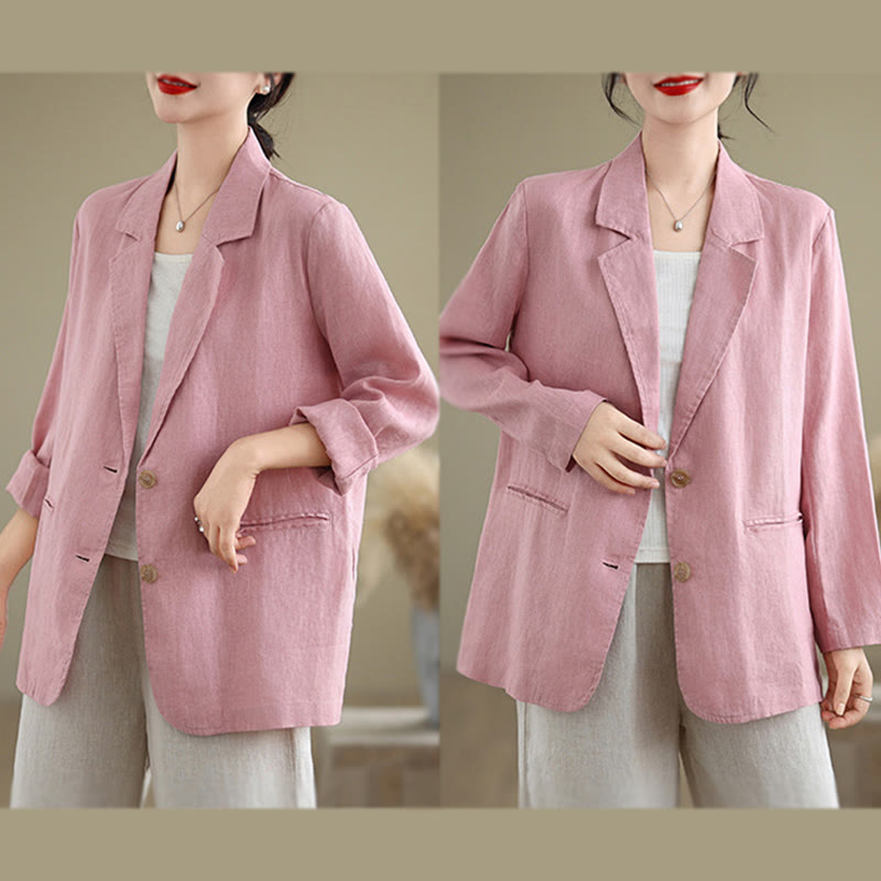 Chaqueta de mujer de manga larga, color liso, con bolsillos, con Buddha Stones, ideal para primavera. - image 22