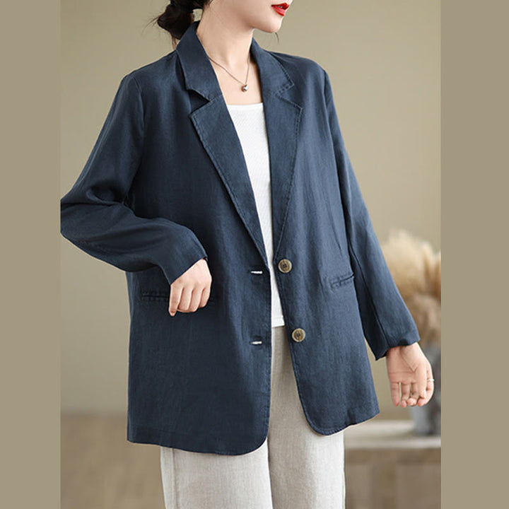 Chaqueta de mujer de manga larga, color liso, con bolsillos, con Buddha Stones, ideal para primavera. - image 15