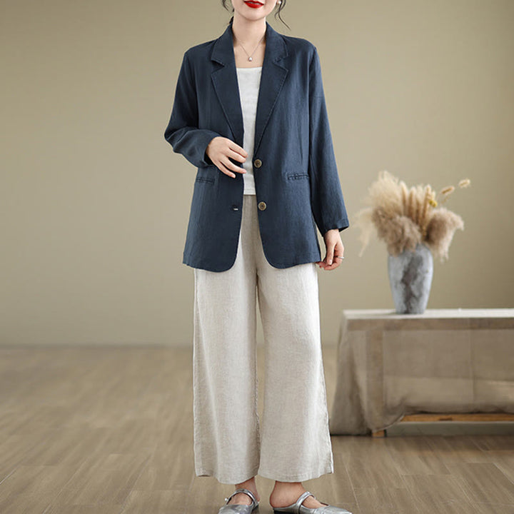 Chaqueta de mujer de manga larga, color liso, con bolsillos, con Buddha Stones, ideal para primavera. - image 16