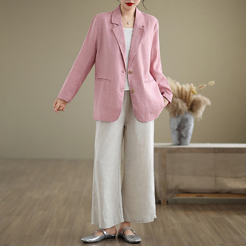 Chaqueta de mujer de manga larga, color liso, con bolsillos, con Buddha Stones, ideal para primavera. - image 21