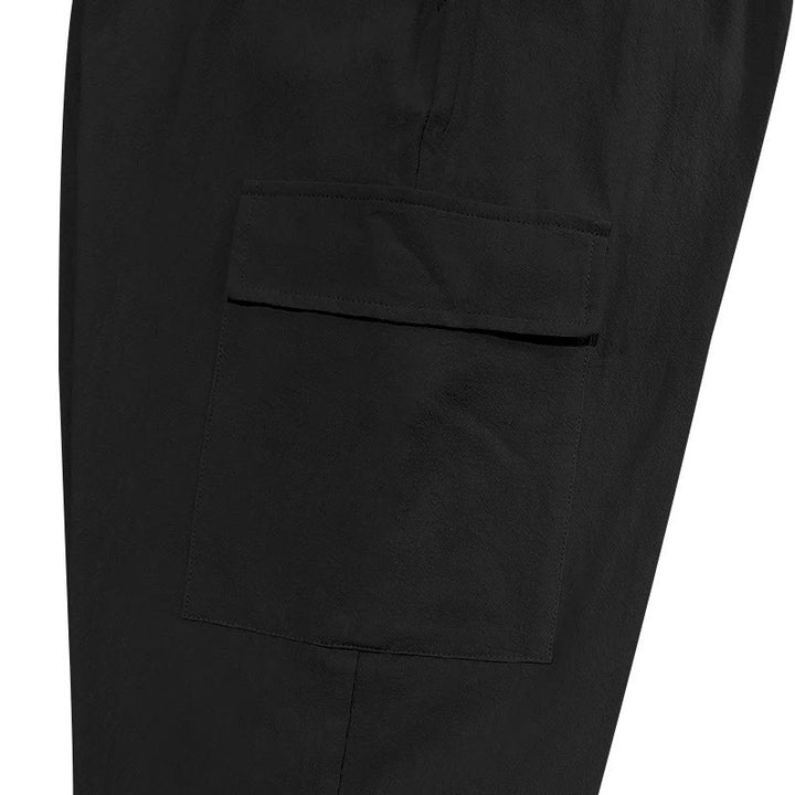 Pantalones cargo de lino con cordón y bolsillos para hombre, de color liso, con Buddha Stones - image 7