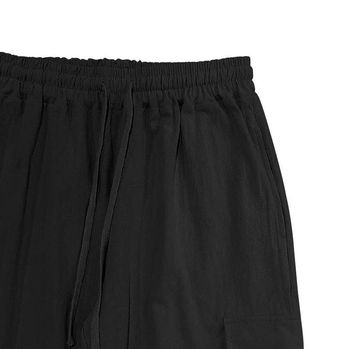 Pantalones cargo de lino con cordón y bolsillos para hombre, de color liso, con Buddha Stones - image 6