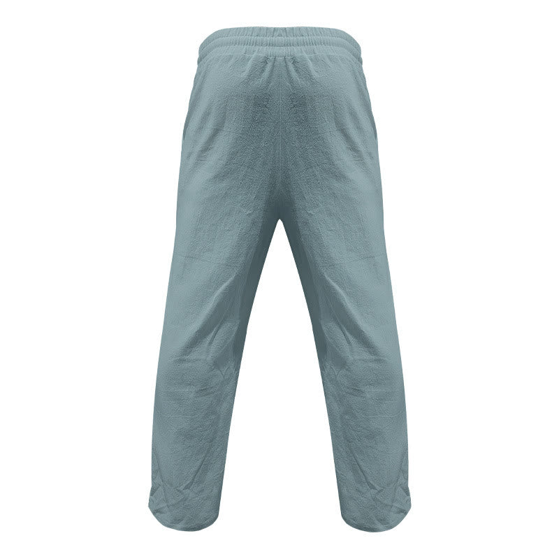 Pantalones casuales de algodón con botones y bolsillos para hombre , de Buddha Stones - image 11