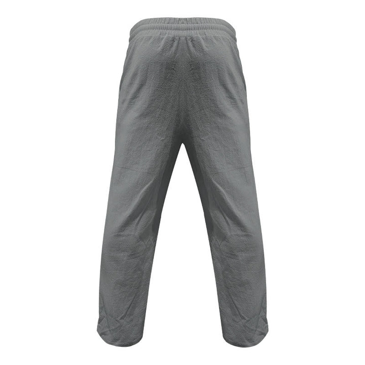 Pantalones casuales de algodón con botones y bolsillos para hombre , de Buddha Stones - image 15