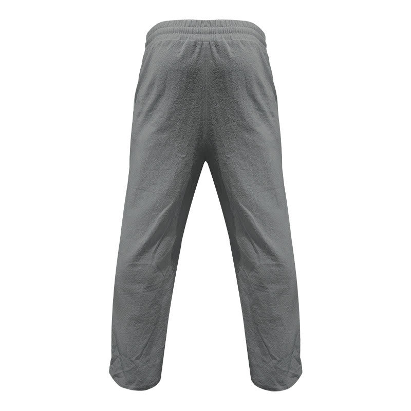 Pantalones casuales de algodón con botones y bolsillos para hombre , de Buddha Stones - image 15