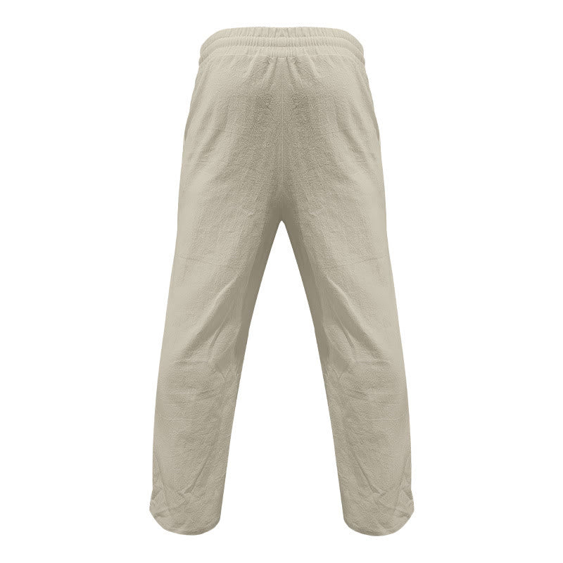 Pantalones casuales de algodón con botones y bolsillos para hombre , de Buddha Stones - image 19