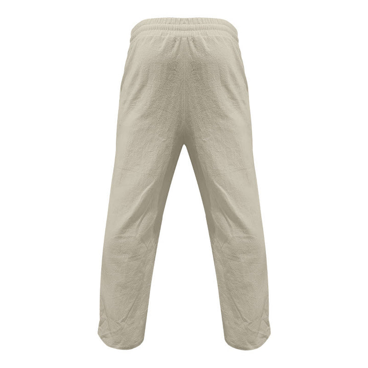Pantalones casuales de algodón con botones y bolsillos para hombre , de Buddha Stones - image 19