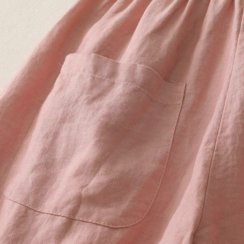 Pantalones casuales de pierna ancha con bolsillos y diseño de Buddha Stones, de poliéster, lisos, de retazos, para mujer, de largo 7-8 - image 10