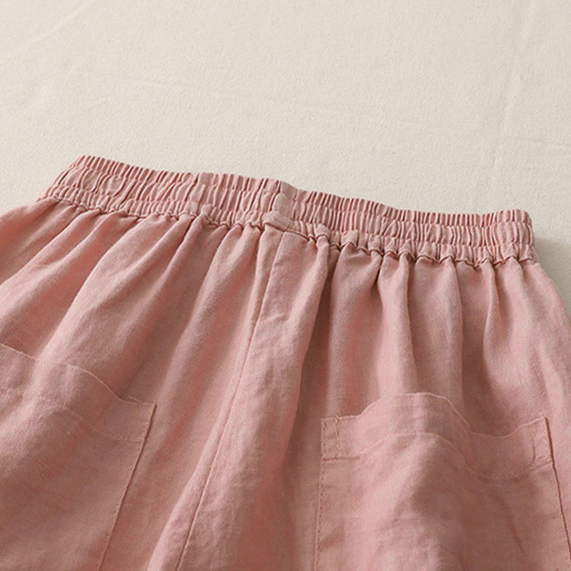 Pantalones casuales de pierna ancha con bolsillos y diseño de Buddha Stones, de poliéster, lisos, de retazos, para mujer, de largo 7-8 - image 8