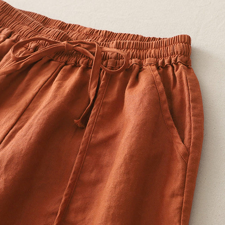 Pantalones casuales de pierna ancha con bolsillos y diseño de Buddha Stones, de poliéster, lisos, de retazos, para mujer, de largo 7-8 - image 13