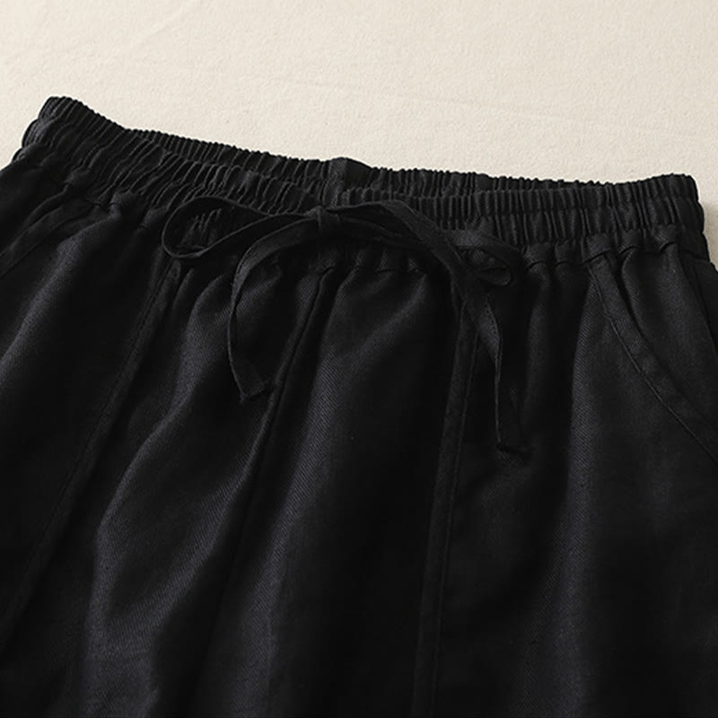 Pantalones casuales de pierna ancha con bolsillos y diseño de Buddha Stones, de poliéster, lisos, de retazos, para mujer, de largo 7-8 - image 21