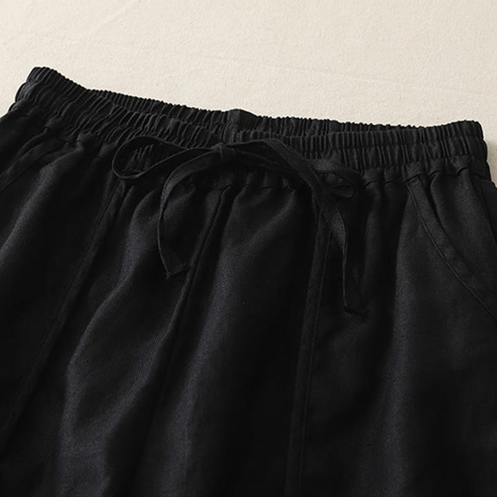 Pantalones casuales de pierna ancha con bolsillos y diseño de Buddha Stones, de poliéster, lisos, de retazos, para mujer, de largo 7-8 - image 21